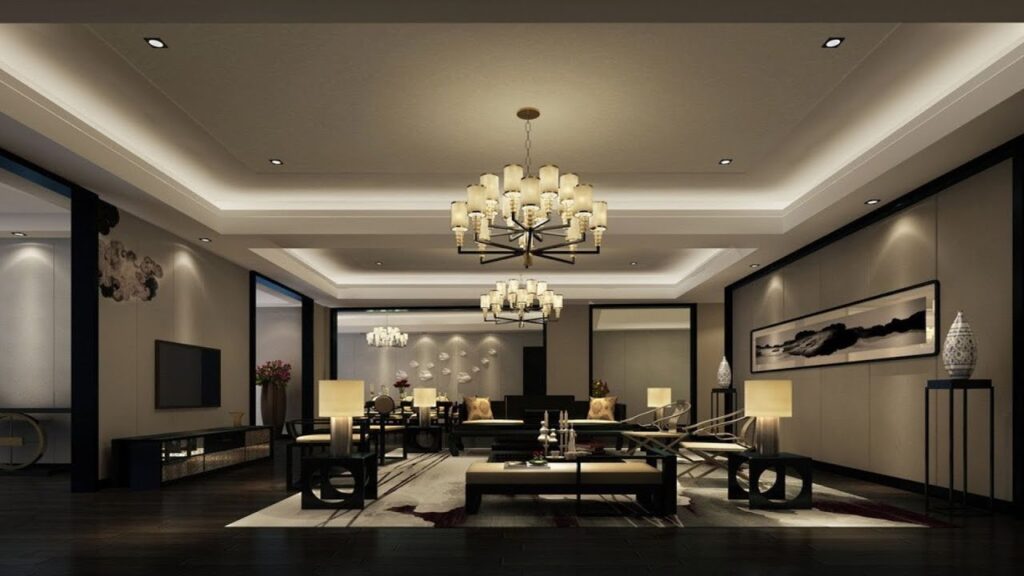 Dimmable lights in a dining room creating a soft and intimate atmosphere.